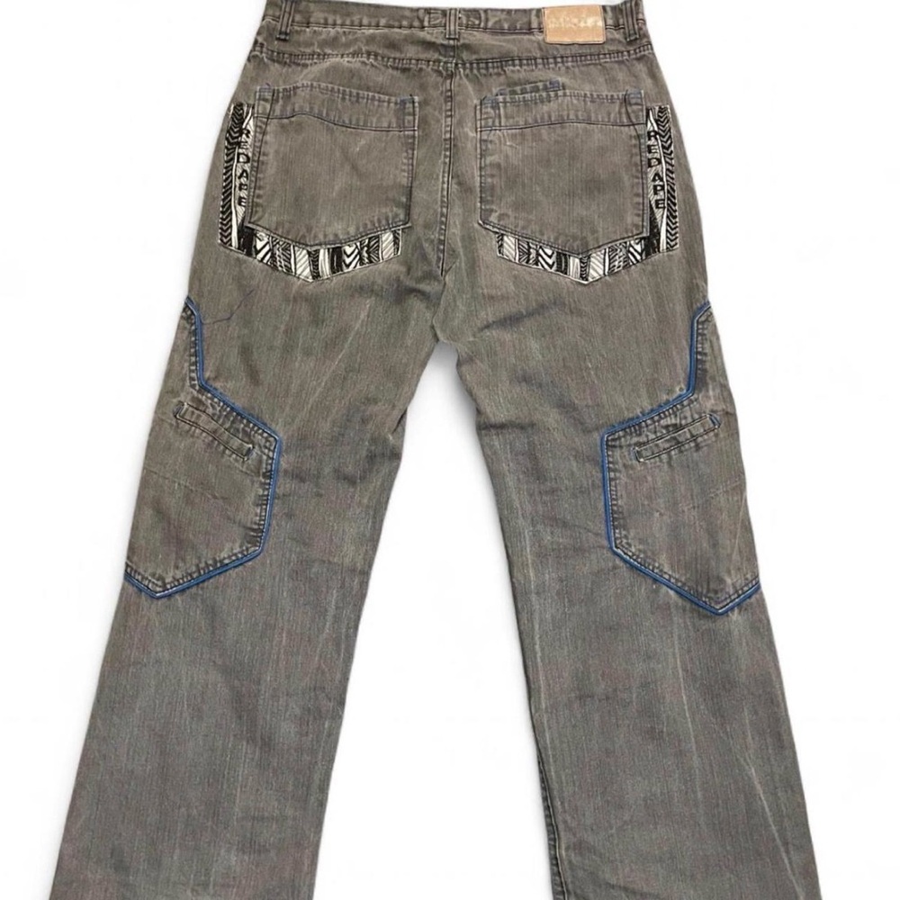 Red Ape Authentic Vintage Y2K Gray Embroidered Baggy Jeans Size 36